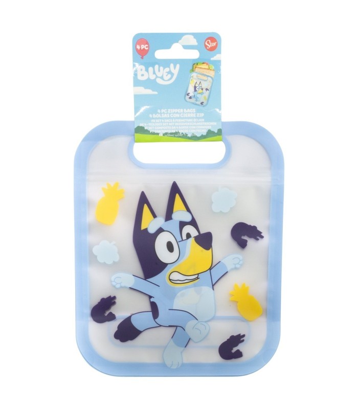 SET 4 BOLSAS COM FECHO ZIP BLUEY