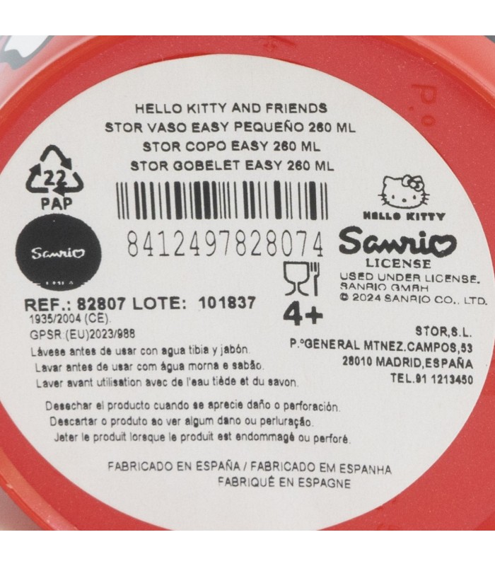 COPO EASY PEQUENO 260 ML HELLO KITTY E AMIGOS