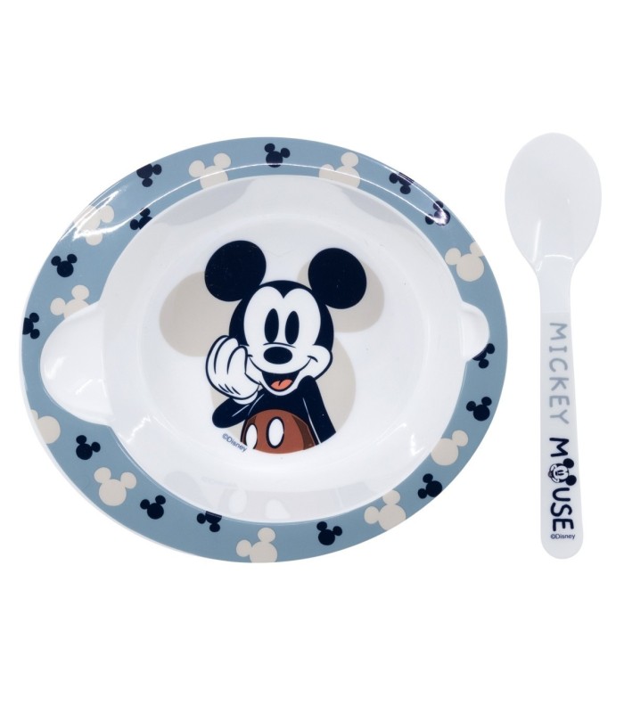 Conjunto Bebé 2 PCS (Tigela e Colher) Mickey Mouse Sorrisos