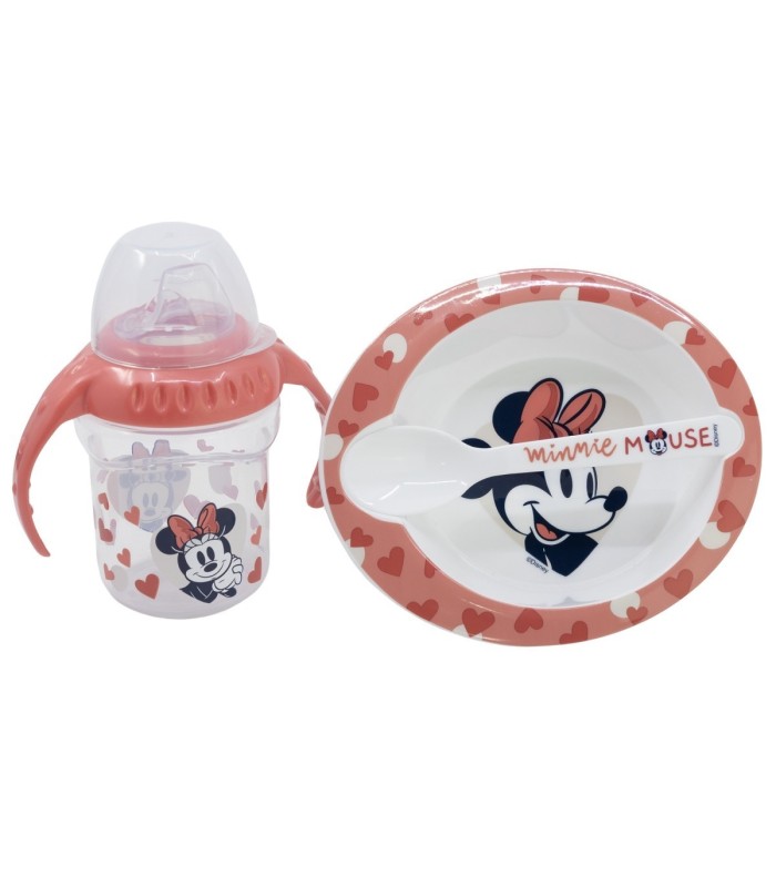 Conjunto 3PCS (Caneca, Prato e Colher) Minnie Mouse