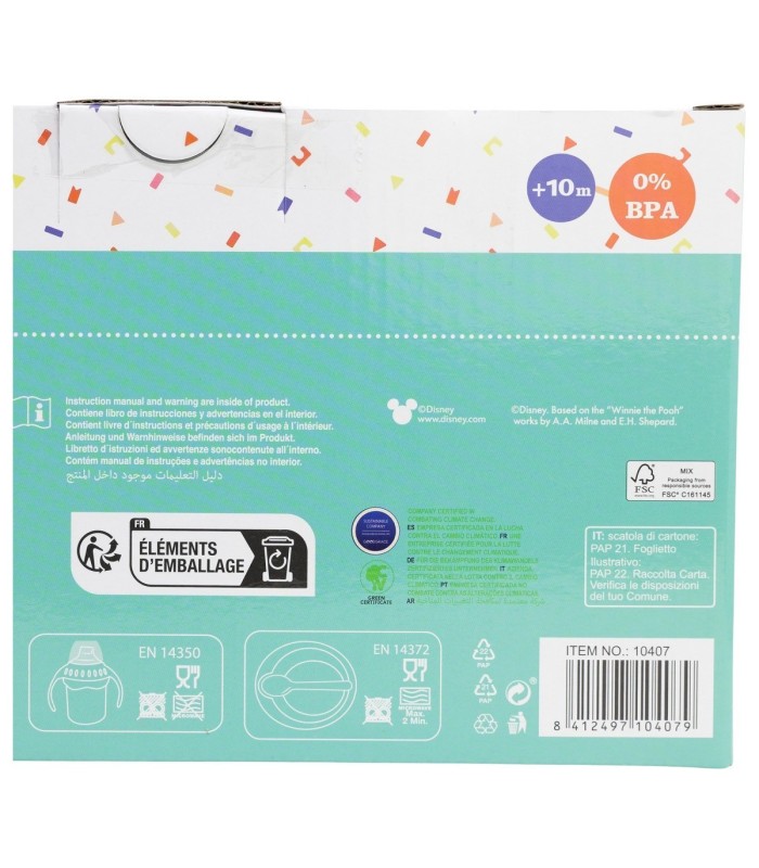 SET 3PCS (CANECAS DE APRENDIZAGEM 250 ML, PRATO E COLHER) MICKEY MOUSE