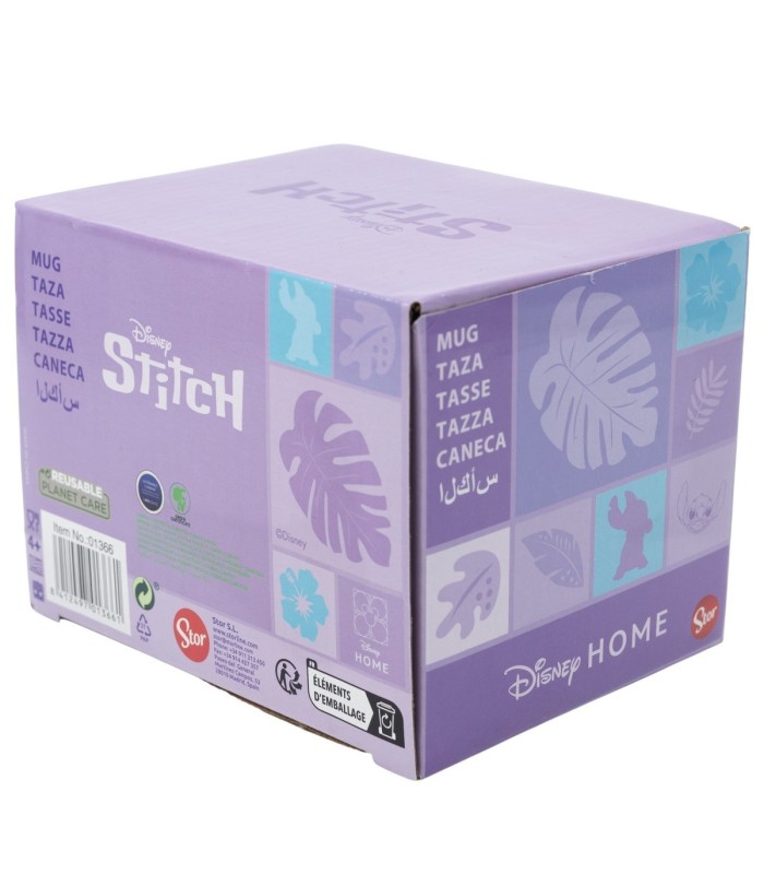 Caneca Cerâmica 400 ml Stitch Palms em Caixa de Presente