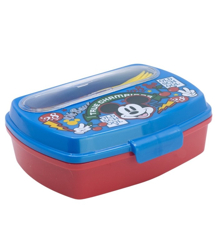 Mickey Mouse – Fiambrera Retangular com Talheres True Champions