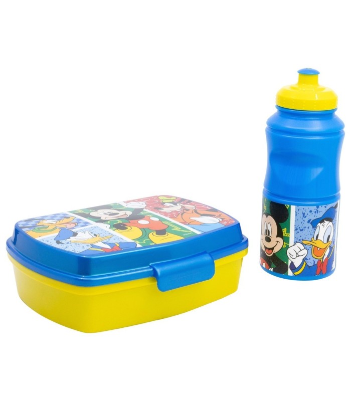 Conjunto Mickey Mouse: Fiambrera Rectangular e Garrafa Sport 380 ml