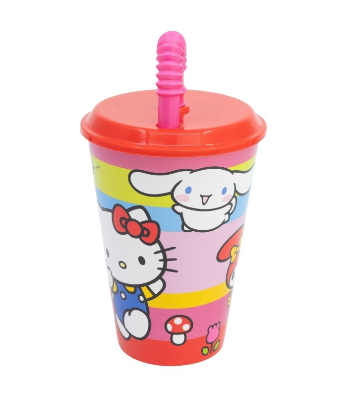 Copo Canudo Hello Kitty e Amigos 430 ml