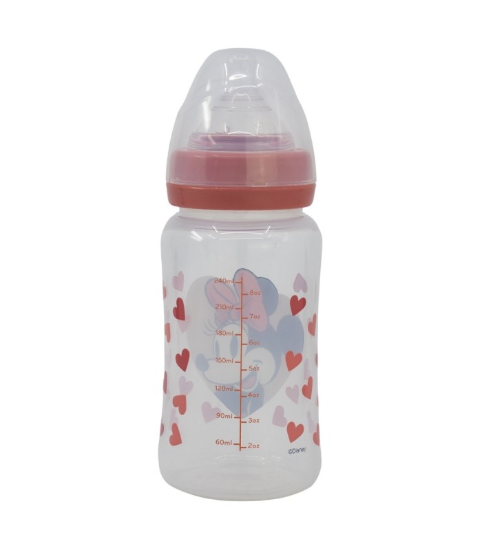 Biberão Minnie Mouse 240 ml com Tetina de Silicone 3 Posições