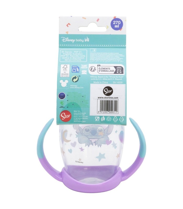 Caneca de Aprendizagem Stitch 270 ml com Boquilha de Silicone