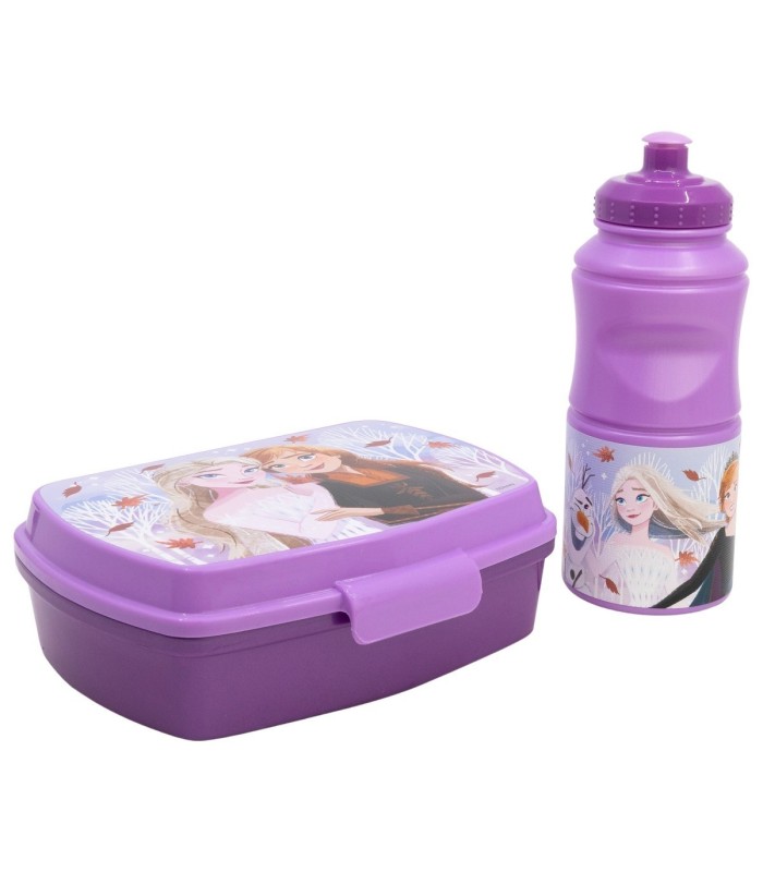 Conjunto Vuelta ao Cole Frozen - Fiambrera e Garrafa Sport 380 ml