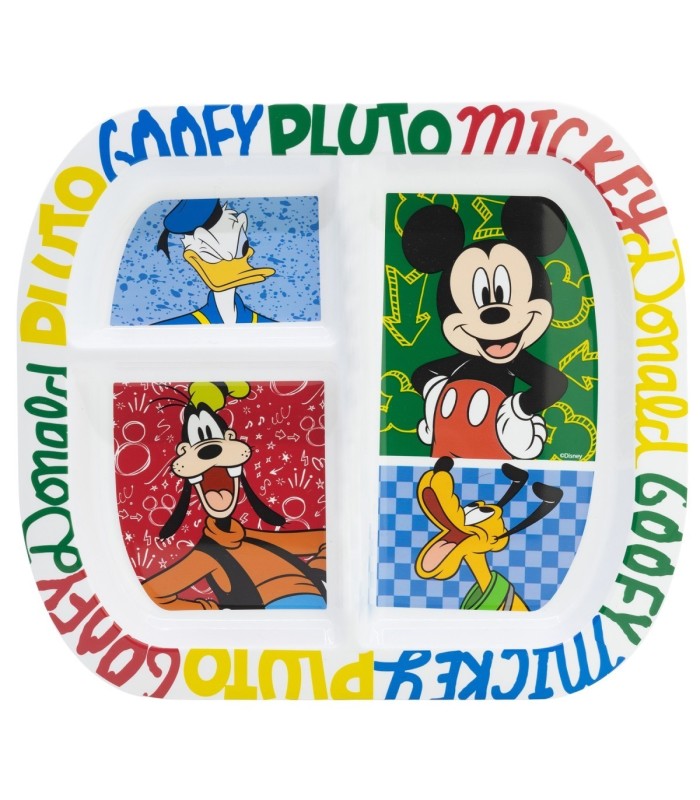 Prato Dividido Rectangular Mickey Mouse Divertido